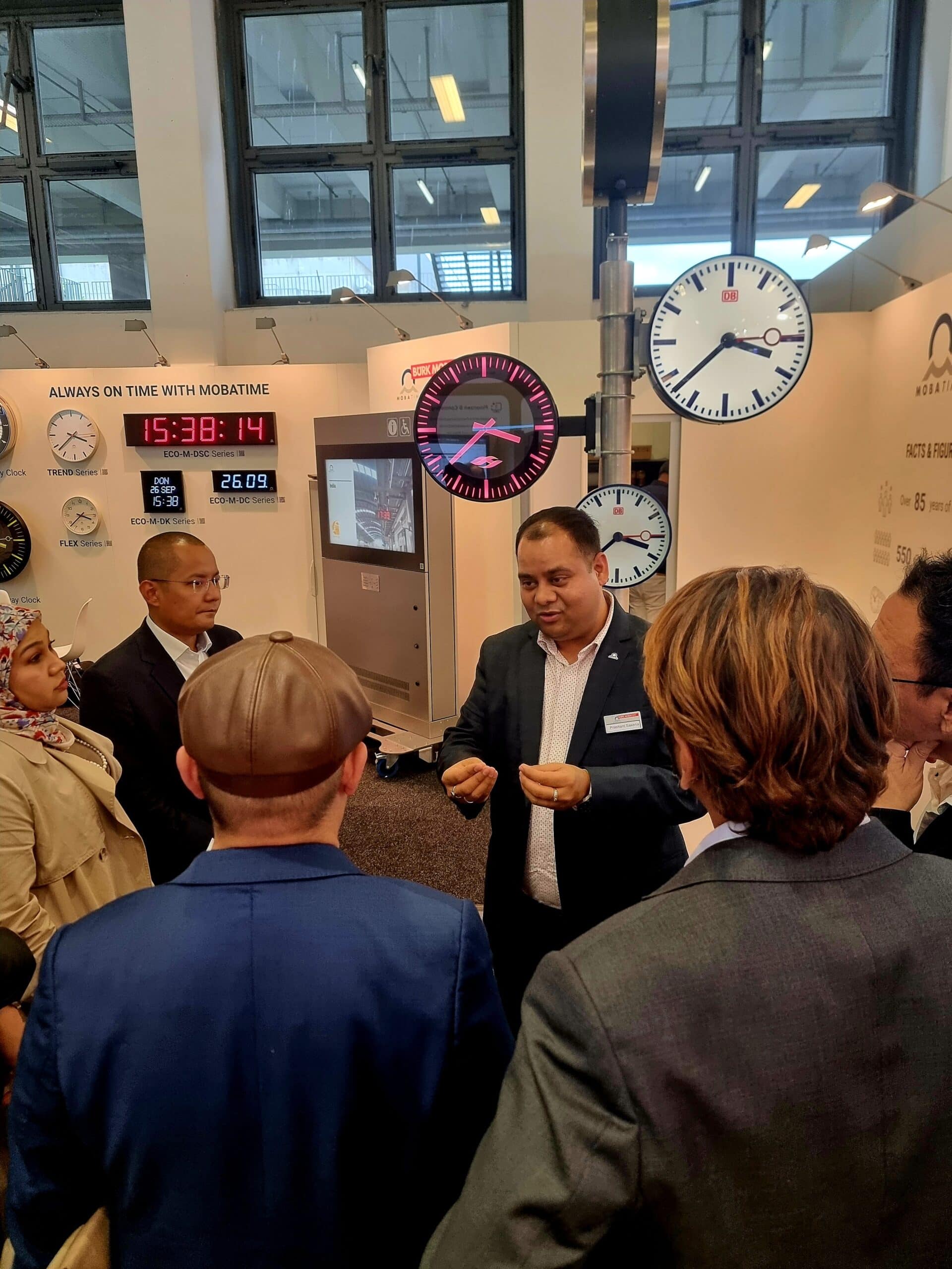 Mobatime India Director Prashant With Visitors in InnoTrans 2024