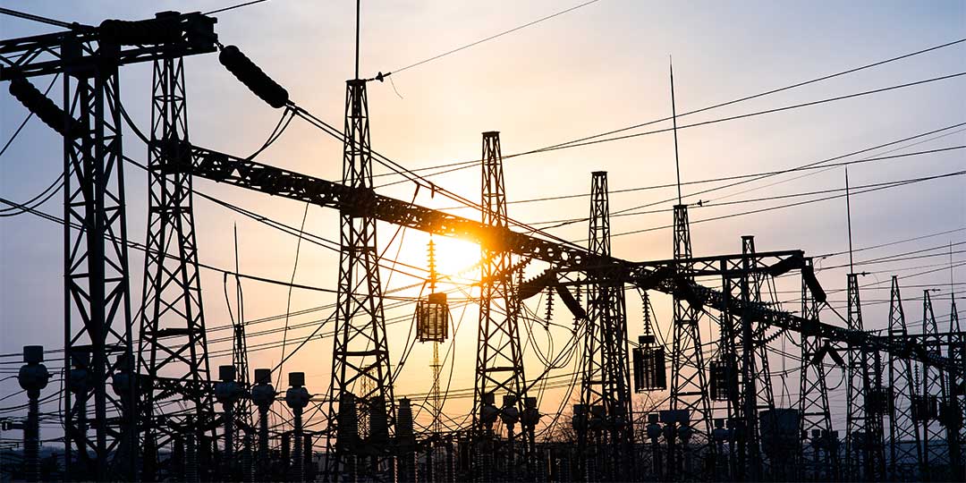 Power Substation at sunset