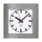 SLH-OP, front view, stainless steel metallic case, indoor analog clock