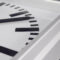 Mobatime profiline quad outdoor analogue clock metallic case (Aluminum) detail view, square