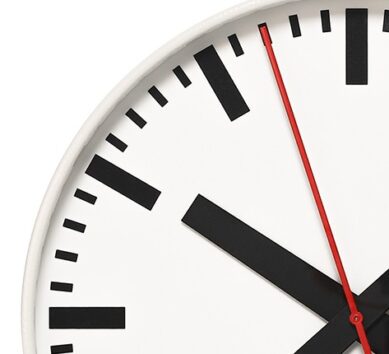 Detailed image of a clock showing a leap second, part of MOBATIME's time synchronization technology